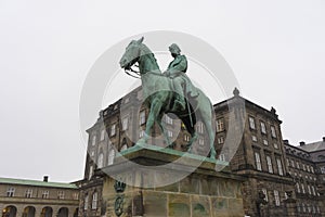 Equestrian statue of Christian IX at Christiansborg Palace ,Copenhagen