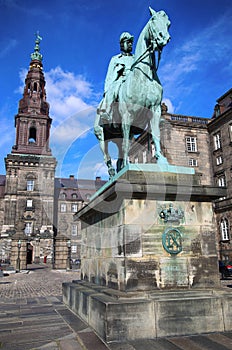 Equestrian statue of Christian IX near Christiansborg Palace, Co