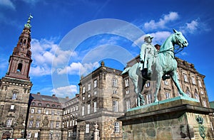 Equestrian statue of Christian IX near Christiansborg Palace, Co