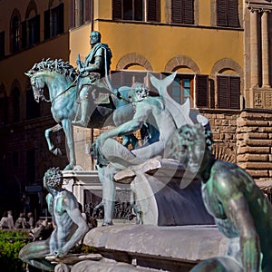 Equestrian statue of Cosimo I de` Medici in Florence, Italy