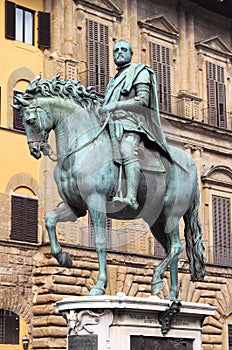 Equestrian statue of Cosimo I in Florence photo