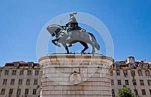 Equestrian Statue of Dom Joao I in Lisbon, Portugal