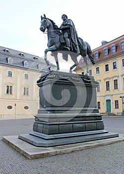 Equestrian statue of the Duke Karl August, in the Democracy Square, Weimar, Germany