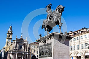 Equestrian statue of Emanuele Filiberto in Turin, Italy