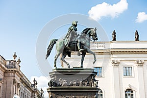 Equestrian Statue Of Frederick The Great, an outdoor sculpture in cast bronze at the east end of Unter den Linden in Berlin,
