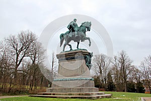 Equestrian statue of Herzog Ernst II, in Hofgarten facing Schlossplatz, Coburg, Germany