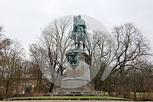 Equestrian statue of Herzog Ernst II, in Hofgarten facing Schlossplatz, Coburg, Germany