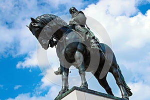 Equestrian statue of hussite commander in Prague photo