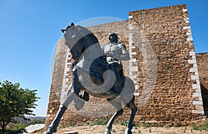 Equestrian statue of Ibn Qasi, governor of the taifa kingdom of Mertola. Portugal photo