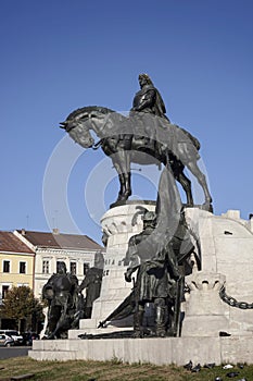 Equestrian Statue (King Mathias, Matyas) in Cluj Napoca, Transylvania, Romania