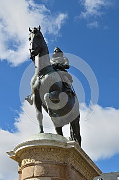 Equestrian statue of King Philips III in Madrid photo