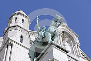 Equestrian Statue of King Saint Louis, Basilique du SacrÃ©-CÅ“ur, Paris, ÃŽle-de-France