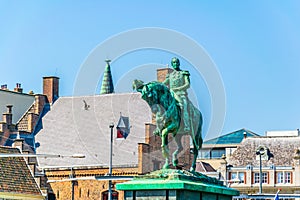 Equestrian statue of king Willem II in front of the Binnenhof in the Hague, Netherlands