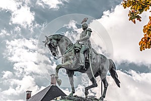 Equestrian statue of King William II at the Buitenhof, The Hague, the Netherlands