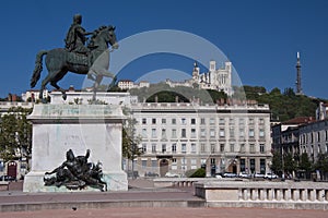 Equestrian statue of louis xiv at place bellecour photo