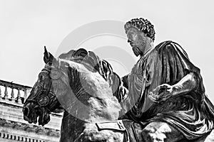 Equestrian statue of Marco Aurelio in Rome photo