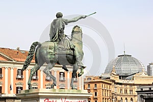 Equestrian statue at Piazza del Plebiscito, Naples, Italy