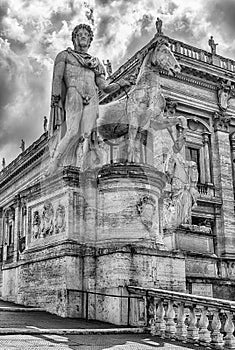 Equestrian statue of Pollux on Capitol. Rome. Italy