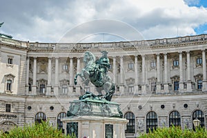 Equestrian statue of Prince Eugene of Savoy (Prinz Eugen von Savoyen) in front of Hofburg palace