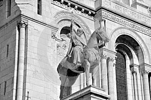 Equestrian Statue of Saint Louis on basilica Sacre Coeur