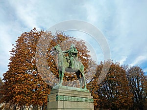 Equestrian statue of Simon Bolivar in Paris France photo