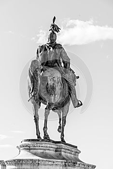 Equestrian statue of Vittorio Emanuele II - Monument Vittoriano or Altare della Patria. Rome, Italy