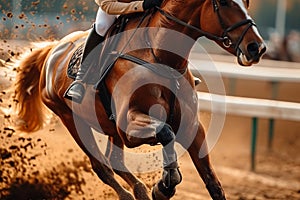 Equestrian thrill Dynamic horse racing and exhilarating horseback riding