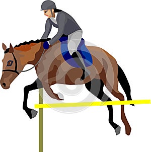 Equestrianism Sport People Ride Horse Vector