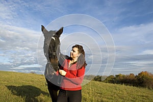 Equestrienne and horse.