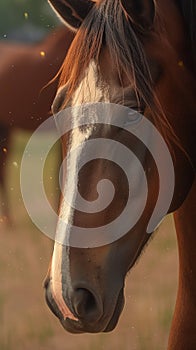 Equine beauty Close up of horse portrait, showcasing strength and grace