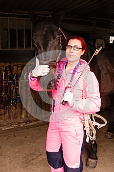 Equine dentist ready for a dental checkup