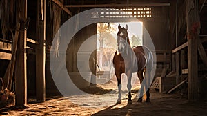 equine horse at barn