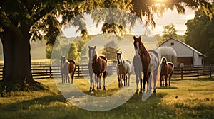 equine horses on farm