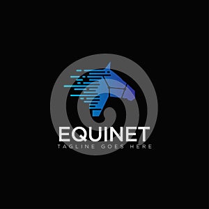 Equinet Logo, With Head Horse Moving faster photo