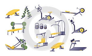 Equipment for active healthy lifestyle cartoon vector