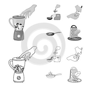 Equipment, appliances, appliance and other web icon in outline,monochrome style., cook, tutsi. Kitchen, icons in set photo