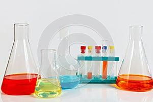 Equipment for biochemical research on white background