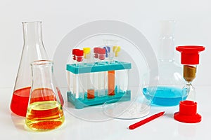 Equipment for biochemical studies on white background