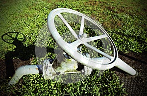 equipment circular shape for maneuvering the valve for closing o photo