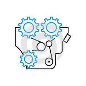 Equipment components linear icon concept. Equipment components line vector sign, symbol, illustration.