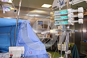 Equipment connected to the patient during surgery to providing a