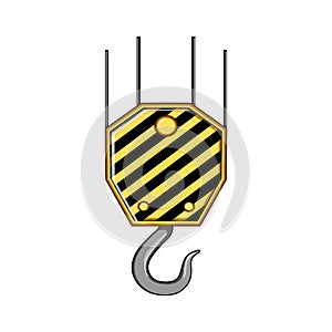 equipment crane hook cartoon vector illustration