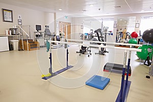 Equipment In Empty Physiotherapy Department Of Hospital