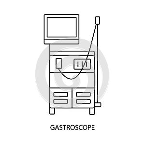 Equipment for endoscopy icon line in vector.