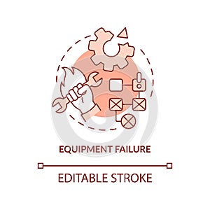 Equipment failure red concept icon