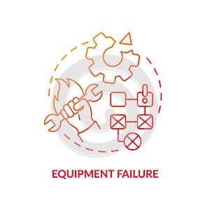 Equipment failure red gradient icon