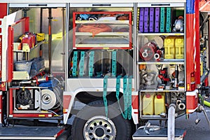 Equipment of a fire extinguishing tanker