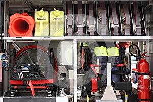 Equipment in a firetruck