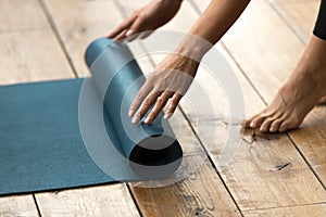 Equipment for fitness, pilates or yoga, blue exercise mat