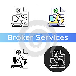 Equipment leasing broker icon